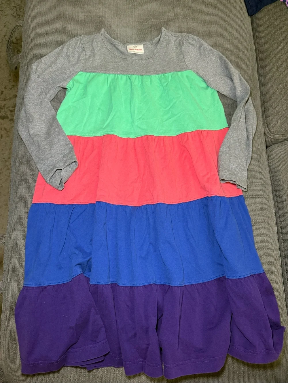 Hanna Andersson Long Sleeve Tiered Colorblock Dress
